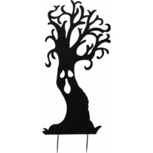Halloween Dekoration, Silhuet af Metal Spøgelsestræ, 150 cm TILBUD NU