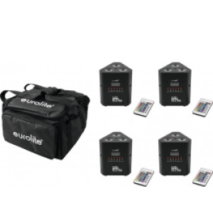 EuroLite Set 4x AKKU TL-3 QuickDMX + Soft Bag TILBUD NU