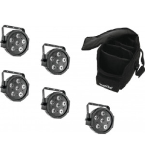 EuroLite Set 5x LED SLS-6 TCL Spot + Soft Bag TILBUD NU