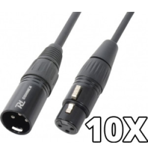 10x PD Connex XLR-han til XLR-hun. 6m - Pakkesæt TILBUD NU