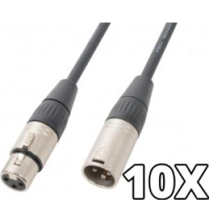 10x PD Connex DMX XLR-han til XLR-hun. 3m - Pakkesæt TILBUD NU