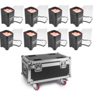 BeamZ BBP96 Batteri Uplight Par 6x 12W - Pakke med 8 stk. TILBUD NU