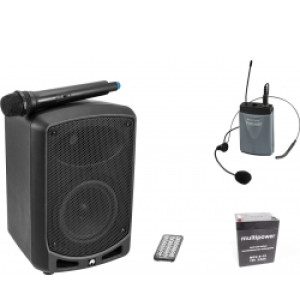 Omnitronic Set WAMS-65BT + Bodypack transmitter incl. headset + Battery TILBUD