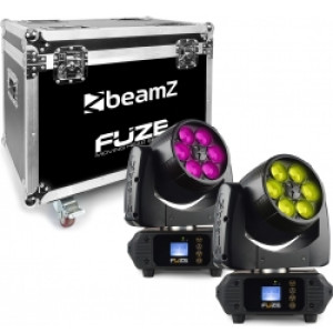 Fuze610Z Wash 6x 10W LED Moving Head Zoom Set 2pcs in Flightcase "B-STOCK"