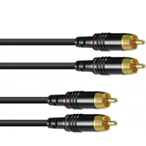 SOMMER CABLE RCA Cable 2x2 0.5m bk Hicon TILBUD NU