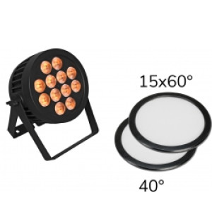 EuroLite Set LED IP PAR 12x9W SCL Spot + 2x Diffuser Cover (15x60° and 40°)