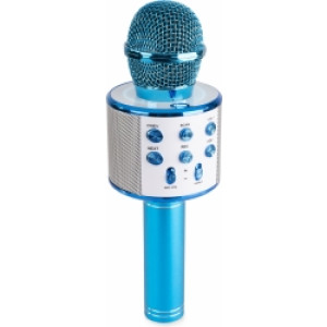 Karaoke Mikrofon til børn med indbygget højttaler, MP3 og Bluetooth - Blå TILBUD