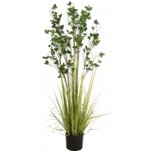 Europalms Evergreen shrub with grass, artificial plant, 152cm TILBUD NU