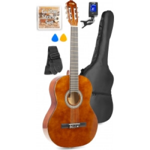 Spansk Guitar Pakke 39" - Voksen-fullsize, Akustisk (fra 12 år) Mørk træ / Alt d