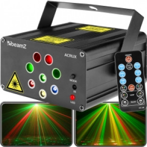 Laser Lyseffekt 'Acrux' Dobbel Tunnel Laser med 2xRød + 2xGrøn 300mW + Multicolo