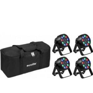 EuroLite Set 4x AKKU Mini PARty RGBW Spot MK2 + Soft Bag TILBUD NU
