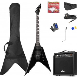 GigKit Elektrisk Guitar Pakke Rock Style Sort TILBUD NU