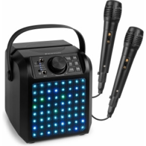 KAR50B Karaoke Speaker with LED Light Effect Black TILBUD NU