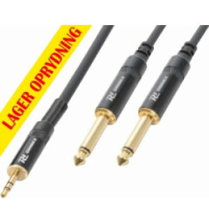 Kabel "god kvalitet" 3.5mm Stereo Jack til 2x 6.3mm Mono Jack, so stereoanlæg hq