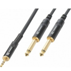 Kabel "god kvalitet" 3.5mm Stereo Jack til 2x 6.3mm Mono Jack, so stereoanlæg hq