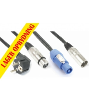 CX03-20 Audio Kombikabel Schuko - XLR F / Powerconnector A - XLR M 20m TILBUD NU