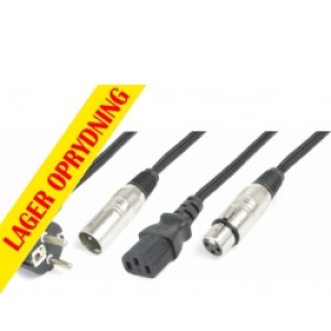 CX10-20 Lys Kombi Kabel Schuko - XLR M / IEC F - XLR F 20m TILBUD NU