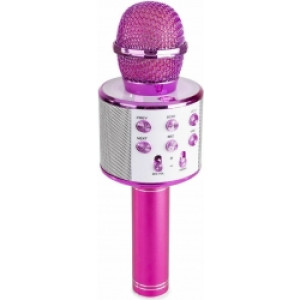 Karaoke Mikrofon til børn med indbygget højttaler, MP3 og Bluetooth - Pink