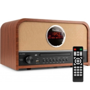 Retro Musiksystem Salerno med CD/ FM og DAB+ Radio/ Bluetooth/ Stereo lyd udført