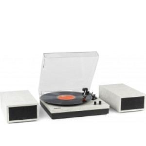 Pladespiller RP165M med Bluetooth og 2 højttalere for stereo lyd / Marble, hvidt