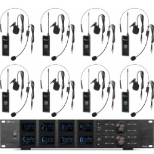 PD528B UHF Wireless Microphone Set with 8 bodypack microphones TILBUD NU