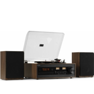 Boston Record Player Set with Speakers TILBUD NU