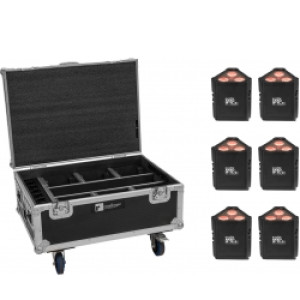 EuroLite Set 6x AKKU IP TL-3 QCL + Case with wheels and charging function TILBUD