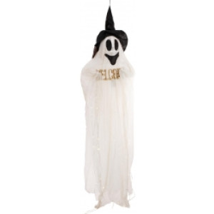 Halloween Dekoration, Figur med Lyseffekter, Grinende Spøgelse, 215cm TILBUD NU