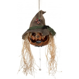 Halloween Dekoration, Animeret Figur Med Lys- og Lydeffekter, Besat Græskarhoved