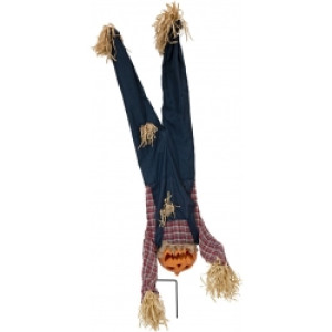 Halloween Dekoration, Animeret Figur med Lys- og Lydeffekter, Upside-Down Græska