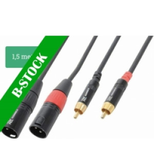 Cable 2x XLR male/2x RCA 1.5m Black "B-STOCK" TILBUD NU