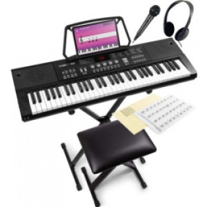 Junior Keyboard Mega Sæt, Pakketilbud: 61 Tang., Hovedtelefon, Mikrofon, Stativ,