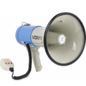 Professionel Megafon 60W med Sirene, anti-feedback, optage/afspil mikrofon siren