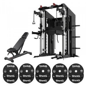 MS65 Elite Multi-Trainer Taurus MS65 + Bench + 150kg Bumper Plates