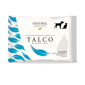 Derbe Natural Derma Pet by Salviette al Talco per Cani Gatti e Cuccioli 1 Pz 100% Biodegradabili