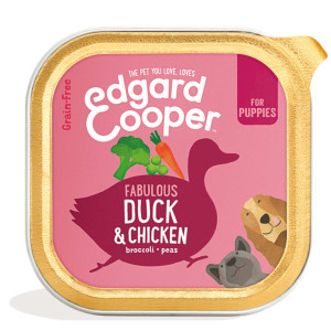 Edgard &amp; Cooper Edgard & Cooper Umido per Cuccioli Puppy Anatra e Pollo con Broccoli Carota e Zucca 150g