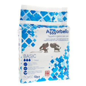 Ferribiella 1 CONF. 60 x 60 cm 10 pz Tappetini Igienici per Animali Assorbello BASIC
