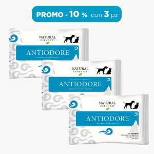 Derbe Natural Derma Pet by Salviettine Antiodore per Cani Gatti e Cuccioli 3 Pz