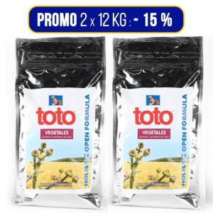 Toto PROMO 2 x 12 Kg Holistic Open Formula Vegetales per Cani (€ 73,78 A SACCO)