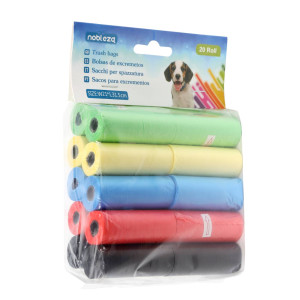 Nobleza Sacchetti Igienici per Cani 20 Rotoli Colori Misti Resistenti e Universali