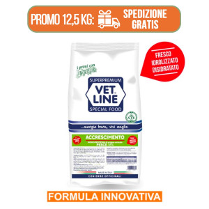 Vetline Vet Line Accrescimento Pesce per Cuccioli Monoproteico 12.5 Kg