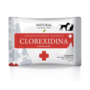 Derbe Natural Derma Pet by Salviette alla Clorexidina per Cani Gatti e Cuccioli 1 Pz 100% Biodegradabili