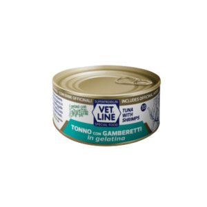 Vetline Vet Line Tonno con Gamberetti in Gelatina per Gatti 70 g