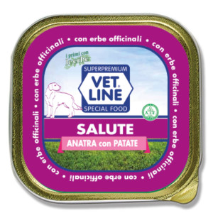 Vetline Vet Line Salute Anatra con Patate Alimento Umido Monoproteico per Cani 400 gr