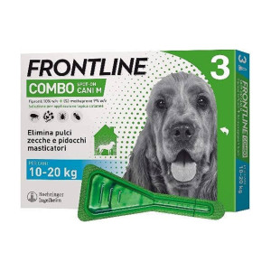 Frontline Combo Spot-On Antiparassitario per Cani 3 Pipette Media 10-20kg