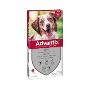 Advantix Spot-On Antiparassitario per Cani 4 Pipette 10-25kg