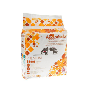 Ferribiella 1 CONF. 40 x 60 cm 15 pz Tappetini Igienici Premium per Animali Domestici con Strisce Adesive