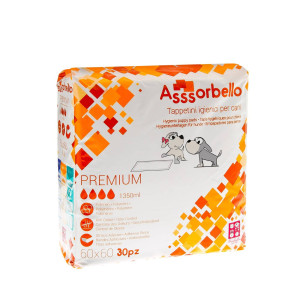 Ferribiella 1 CONF. 60 x 60 cm 30 pz Tappetini Igienici Premium per Animali Domestici con Strisce Adesive