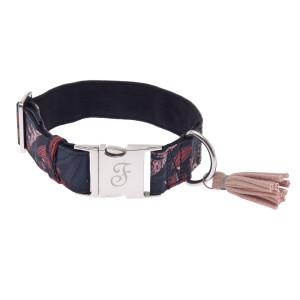 Ferribiella Collare Kami Regolabile per Cani Nero S 2,5x22-35cm