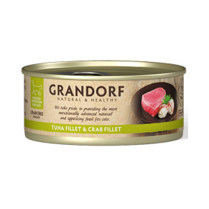 Grandorf Alimento Umido per Gatti Filetti di Tonno e Granchio 70 g